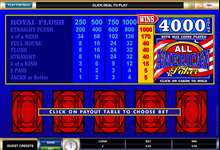 Die klassische Las Vegas Version: All American Video Poker von Microgaming!